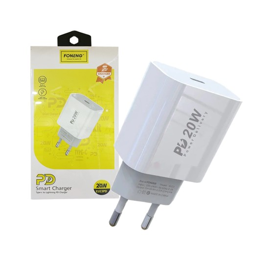 Adaptador Carregador Rápido Foneng EU23 PD 20W Branco